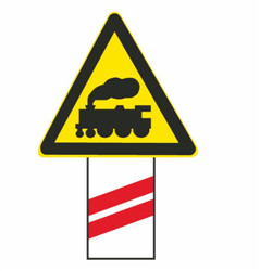 如图所示,这个标志设置在有人看守的铁路道口